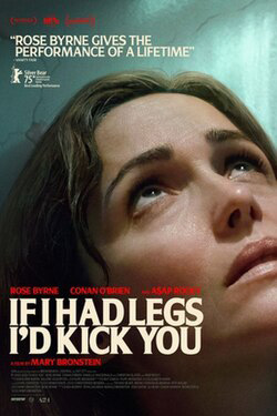 Movie poster for 'If I Had Legs' including the name of the film and a close-up view of a teary-eyed woman's face, looking upwards